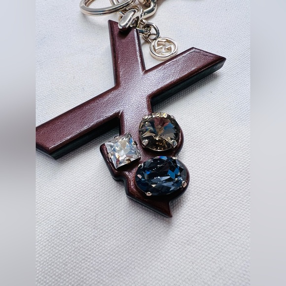 Gucci Crystal Embellished Key Chain charm. New without tag. Capital X Initial. - Picture 5 of 8